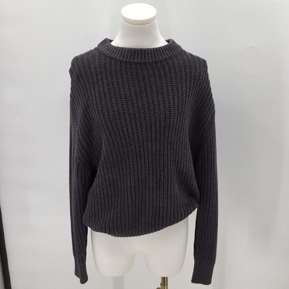 Aritzia Wilfred Free Dark Gray Crew Neck Sweater